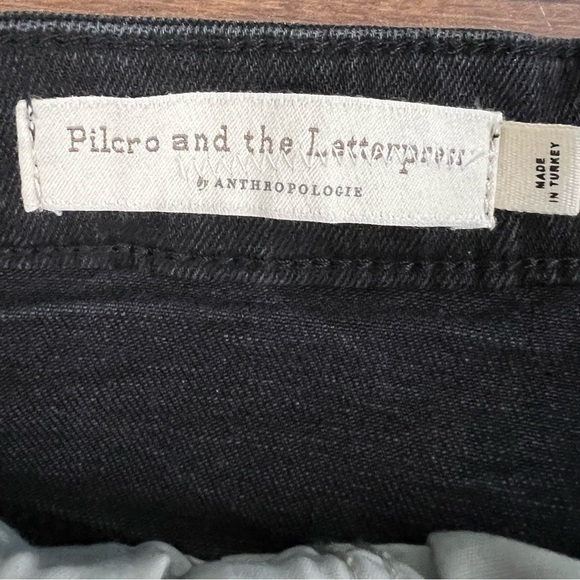 Anthro Pilcro Black Buckled Boyfriend Jeans HighRise Cinch Waist -Size 27 - Picture 8 of 16